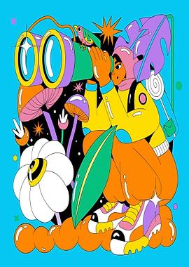 Colorful Psychedelic Exploration Illustration