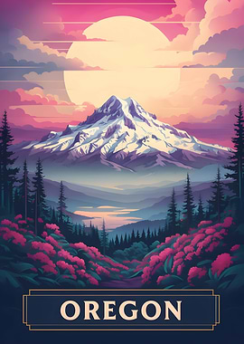 Oregon Mountain Landscape Art