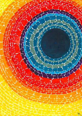 Colorful Concentric Circles Abstract Art