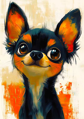 Chihuahua Portrait Painting