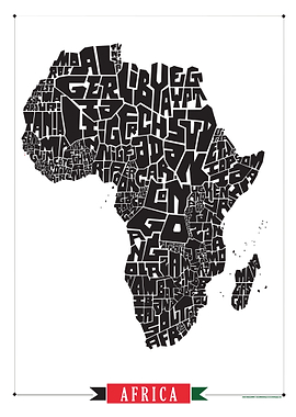 Africa Map Typography