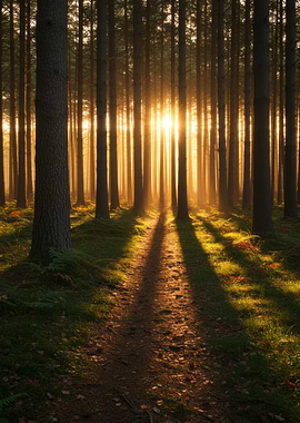 Sunlit Forest Path