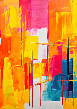 Abstract Colorful Geometric Painting