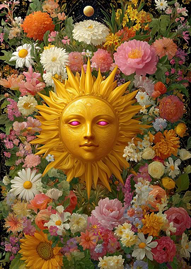 Floral Sun Face