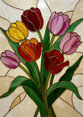 Stained Glass Tulips