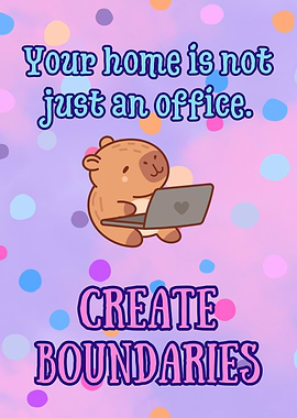 Home Office Boundaries Cute Cartoon