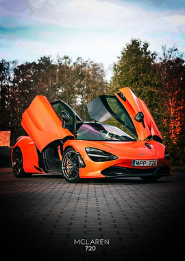 McLaren 720S Orange Sports Car