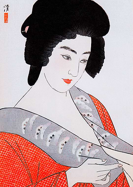 Japanese Woman Portrait Ukiyo-e Style