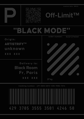 Black Mode Shipping Label Art