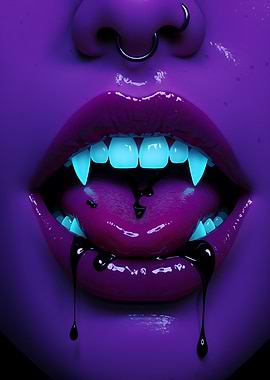 Vampire Mouth with Piercings
