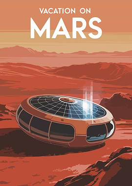 Vacation on Mars Travel Poster