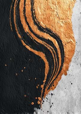 Abstract Gold and Black Swirl