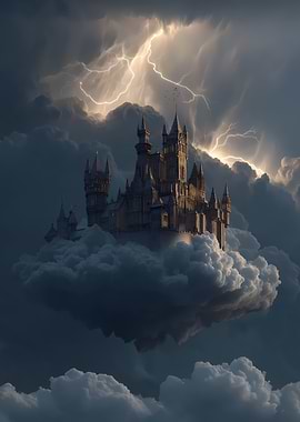 Castle in the Clouds with Thunderstorm