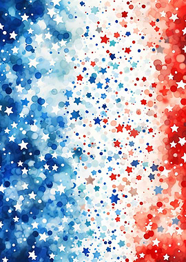 Red, White, and Blue Stars Patriotic Confetti
