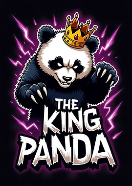 The King Panda Cartoon Illustration