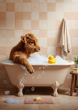 Cow in Bathtub