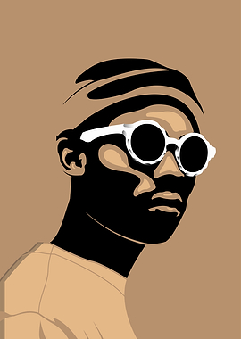 Stylish Portrait with Round Sunglasses