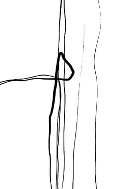 Abstract Black and White Line Art