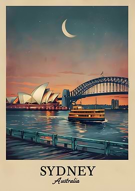 Sydney Australia Travel Poster