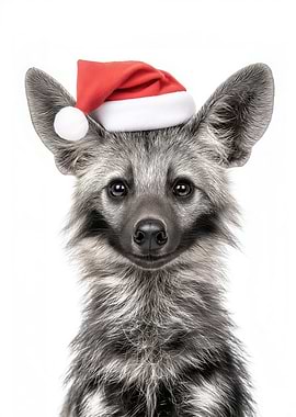 Christmas Aardwolf Portrait