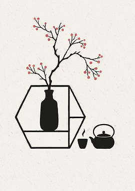 Minimalist Tea Ceremony Still Life