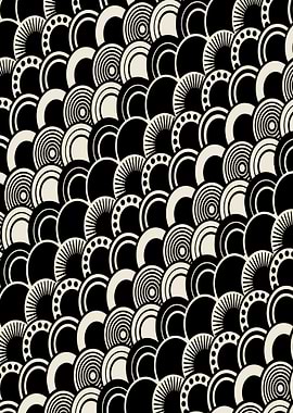 Black and Beige Circular Pattern