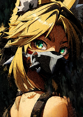 Outlaw Furry Pulchra with Mask Digital Art