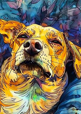 Watercolor Dog Portrait