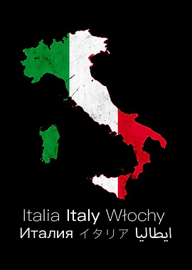 Italy Map Flag
