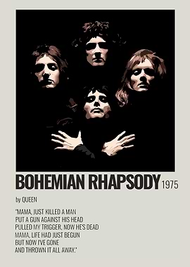 Queen Bohemian Rhapsody Minimalist Poster
