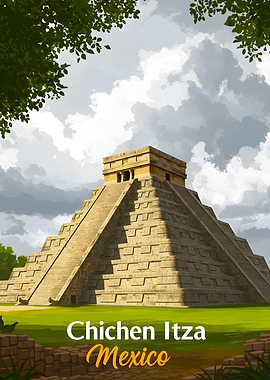 Chichen Itza, Mexico Travel Poster