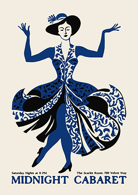 Midnight Cabaret Vintage Poster Art Deco