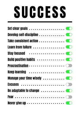 Success Checklist with Toggle Switches