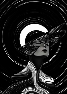 Monochrome Space Woman