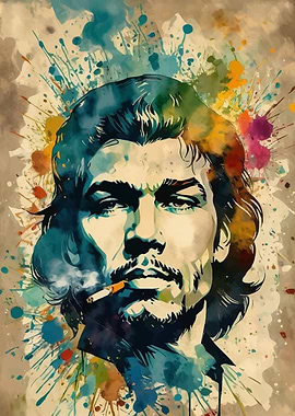 Che Guevara Watercolor Portrait