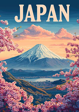 Japan Landscape with Mount Fuji