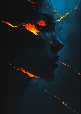 Fiery Woman Portrait
