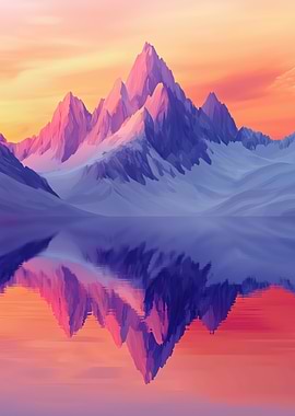 Mountain Reflection at Sunset