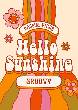 Hello Sunshine Groovy Cosmic Vibes, women game room