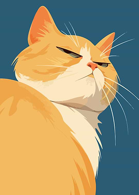 Highly Judgmental Orange Cat Illustration Funny Cute