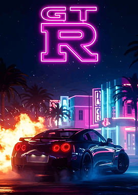 Nissan GT-R Neon Cityscape