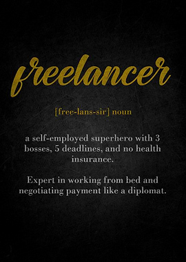 Freelancer Definition Text Art