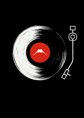 Mount Fuji Vinyl Record Art