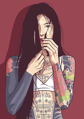 Tattooed Woman Portrait