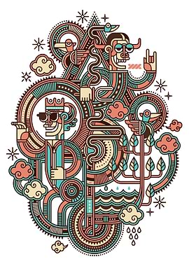 Abstract Geometric Illustration with Figures
