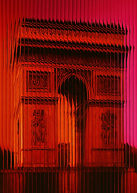 Arc de Triomphe Abstract Red