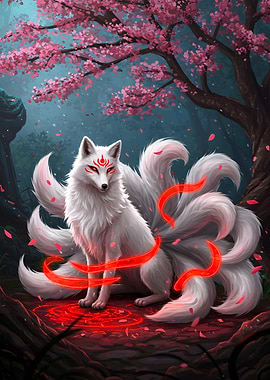 white kitsune fox