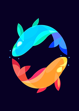 Colorful Fish Yin Yang