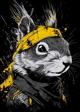 Squirrel with Yellow Bandana Illustration