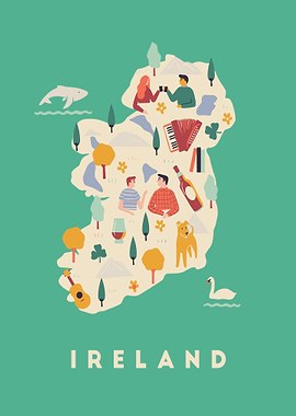 Illustrated Map of Ireland